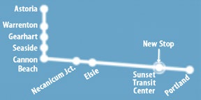 Route map featuring new stop.